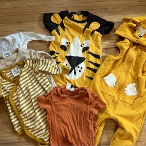3-6M Baby Autumn Bundle Lot Lions and Fall Colors One Pieces